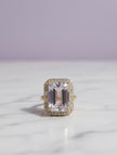 MISTIREC Bague quartz mystique sertie zircon vermeil or 18k