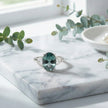 MOUSSA Bague ajustable quartz mousse argent