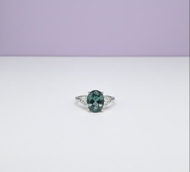 MOUSSA Bague quartz mousse argent