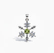 NEIDO Pendentif flocon de neige peridot en argent