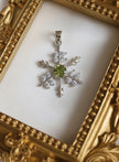NEIDO Pendentif flocon de neige peridot en argent