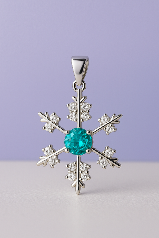 NEITO Pendentif flocon de neige TOPAZE en argent