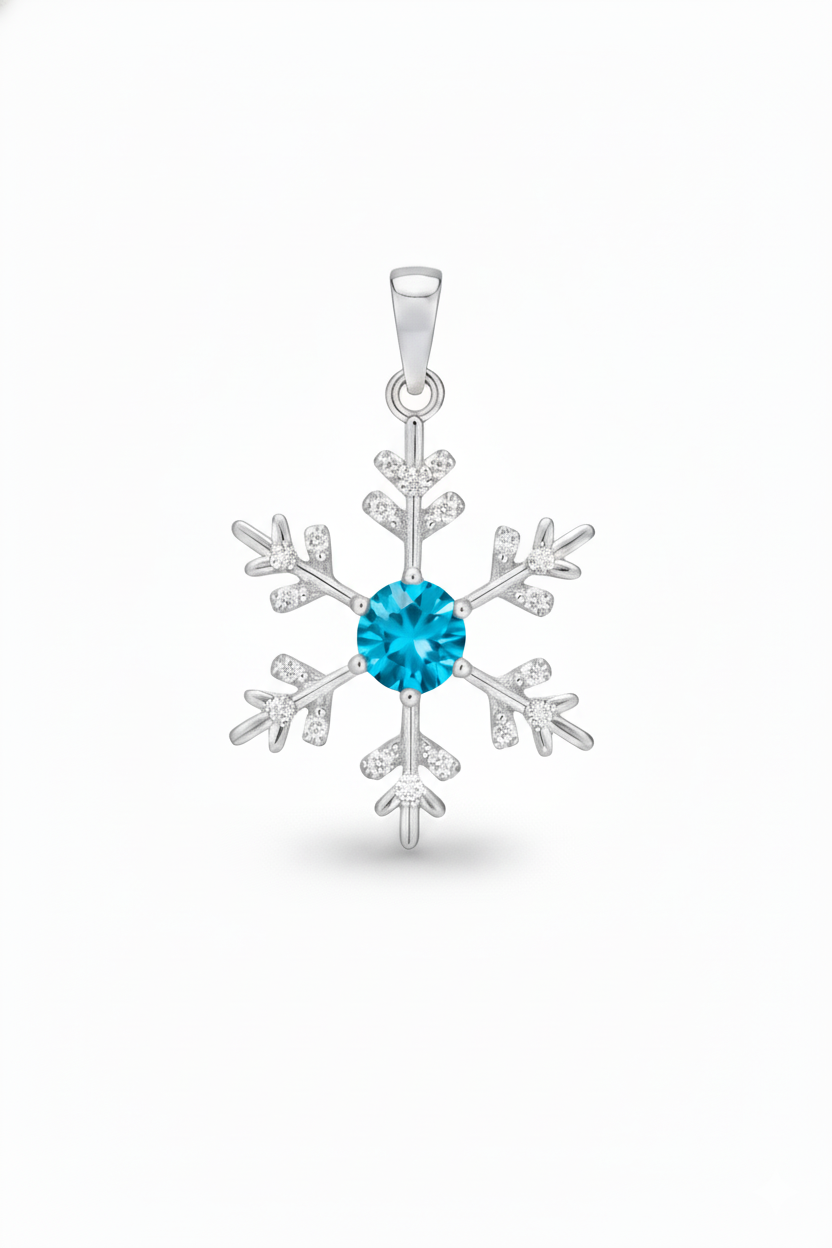 NEITO Pendentif flocon de neige TOPAZE en argent