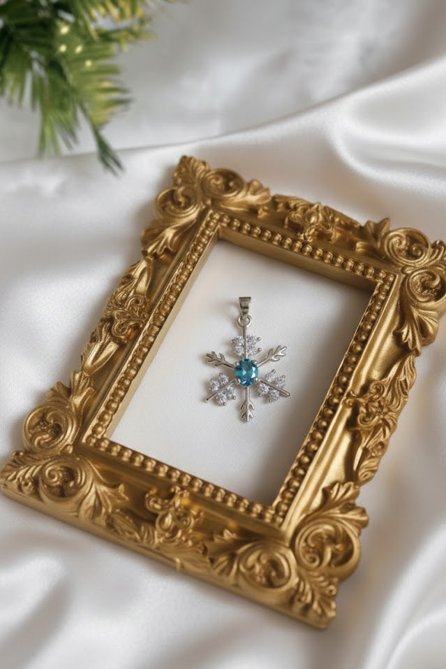 NEITO Pendentif flocon de neige TOPAZE en argent
