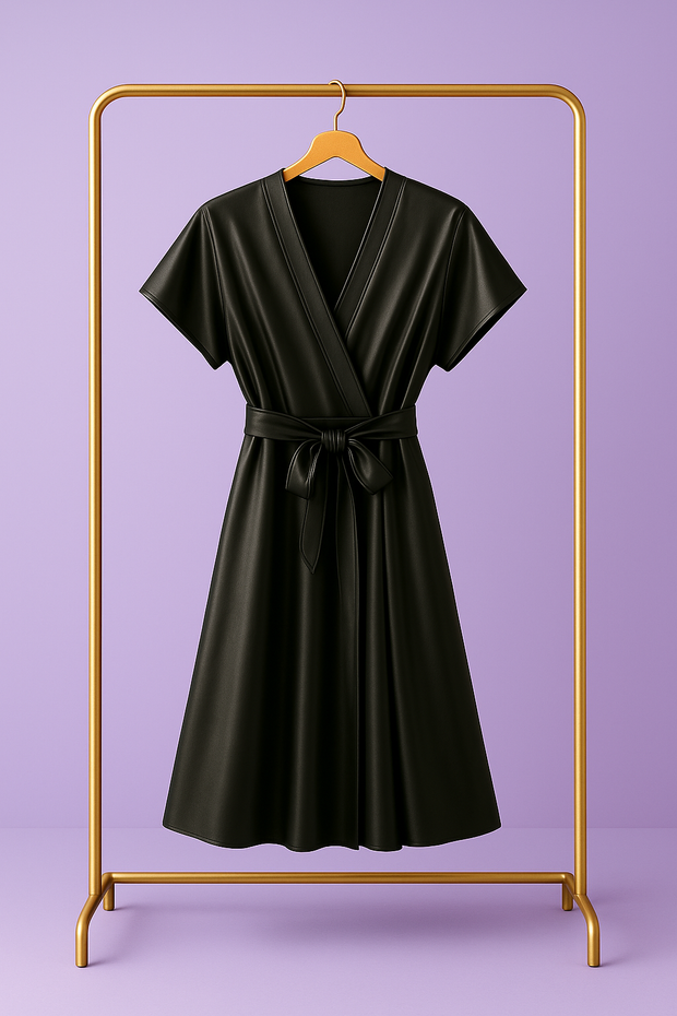 "NOCTAVIA" Robes noir similicuir NAF NAF