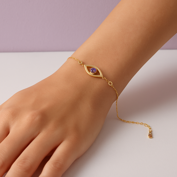 OEILTI Bracelet oeil améthyste en vermeil