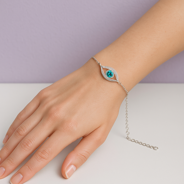 OEILTO Bracelet oeil topaze argent