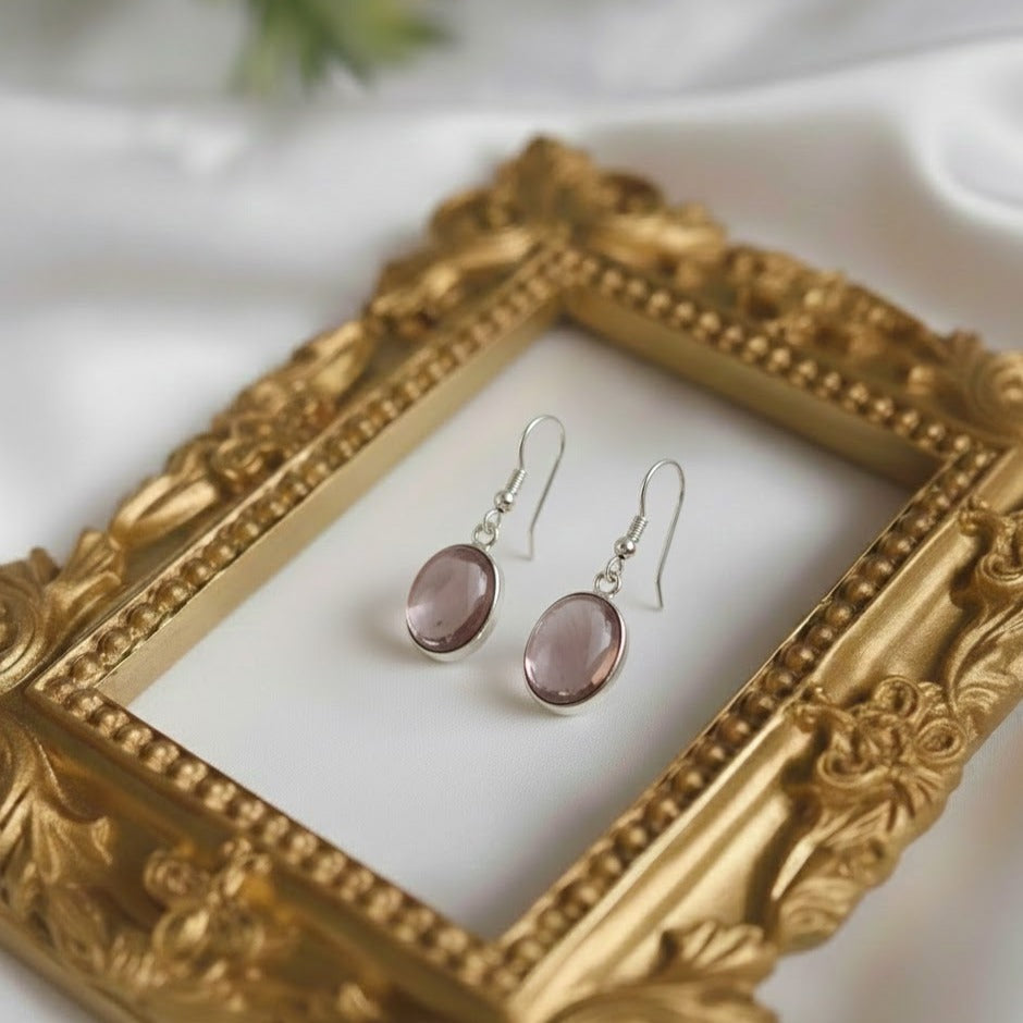 OROLITE Boucle d'oreille lipidolite argent