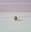 OVAMI Bague ovale mica vert sertie de zircon vermeil or 18k