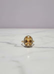 OVATRINE Bague ovale citrine sertie zircon vermeil or 18k