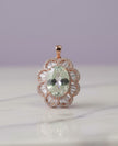 PENDMYS Pendentif fleur quartz mystique seertie de zircon vermeil or rose