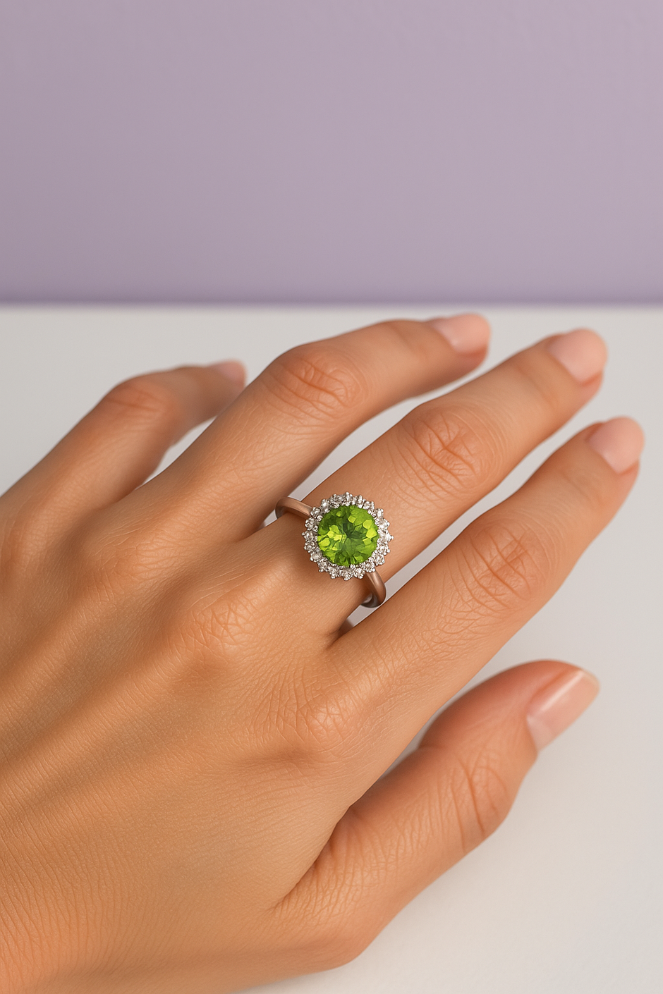 "PERIDIA" Bague avec périgot sertie de pierre zircon en argent