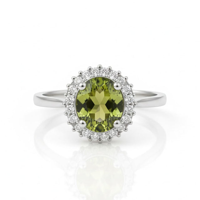 "PERIDIA" Bague ajustable avec périgot sertie de pierre zircon en argent