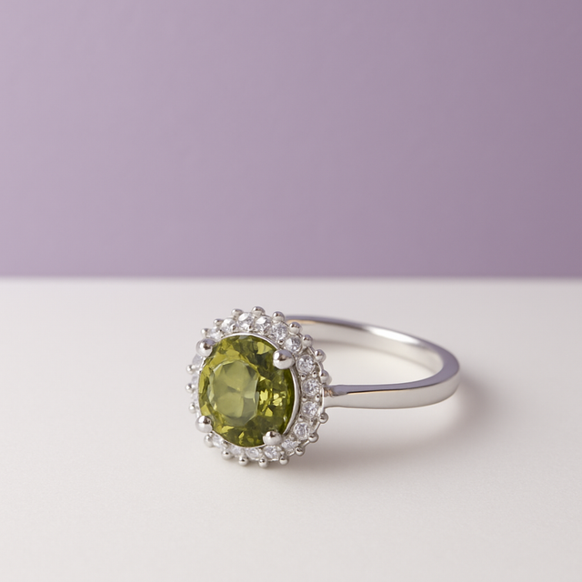 "PERIDIA" Bague avec périgot sertie de pierre zircon en argent