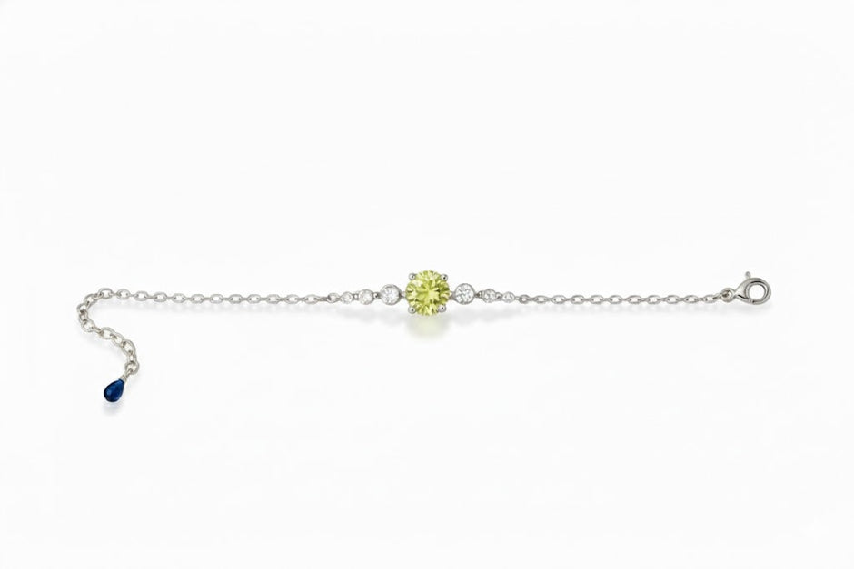 PERIRO Bracelet  peridot rond argent
