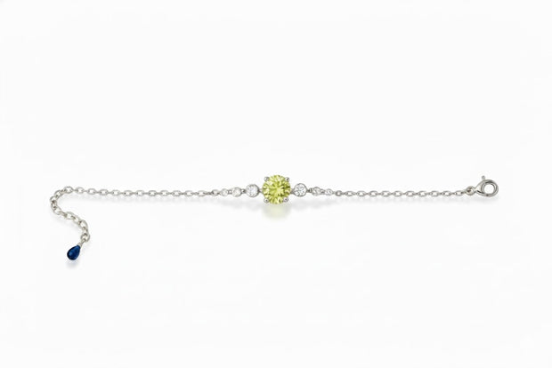 PERIRO Bracelet  peridot rond argent