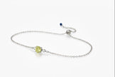 PERIRO Bracelet  peridot rond argent