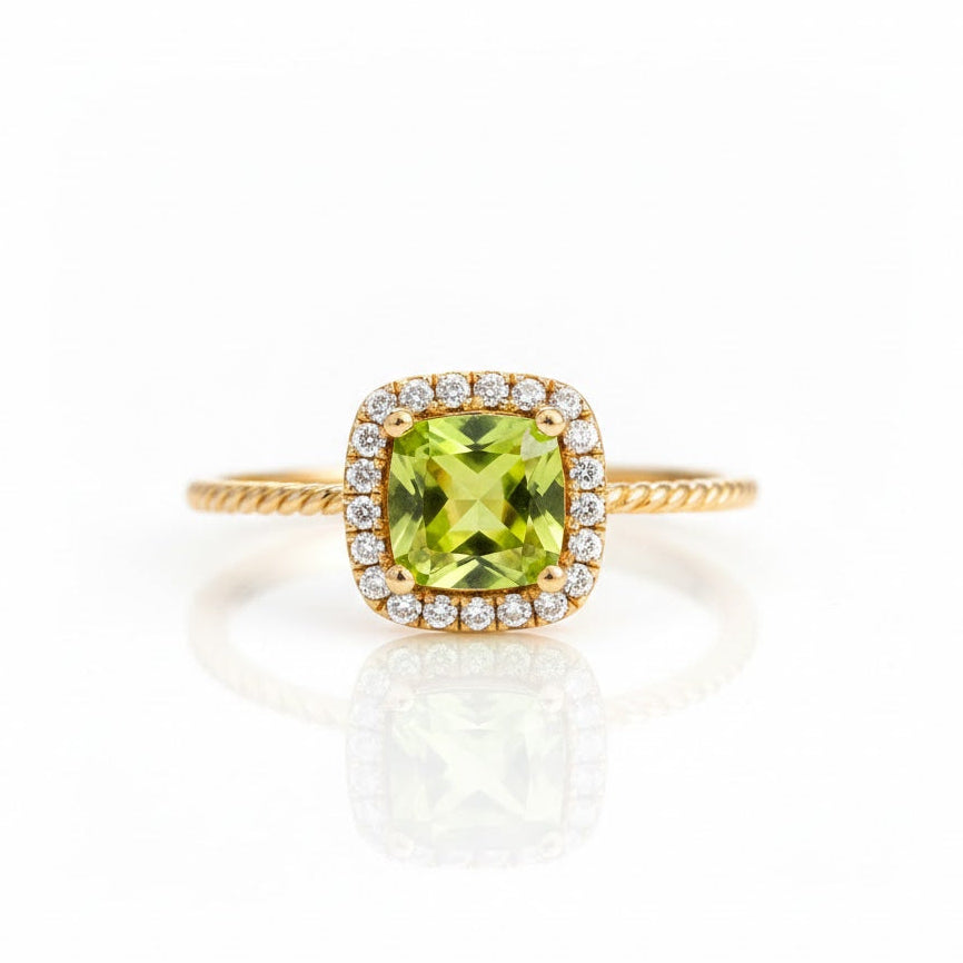 RADO Bague ajustable radiant peridot en vermeil
