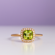 RADO Bague radiant peridot en vermeil
