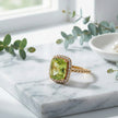 RADO Bague ajustable radiant peridot en vermeil