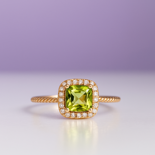 RADO Bague radiant peridot en vermeil
