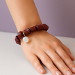 Bracelet bois rouge et cristal 