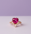 TOCOEUR Bague coeur topaze rose argent
