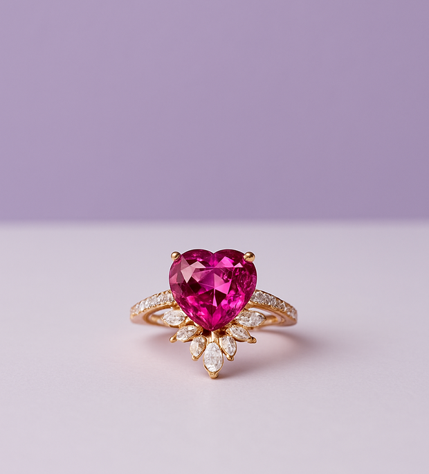TOCOEUR Bague coeur topaze rose argent