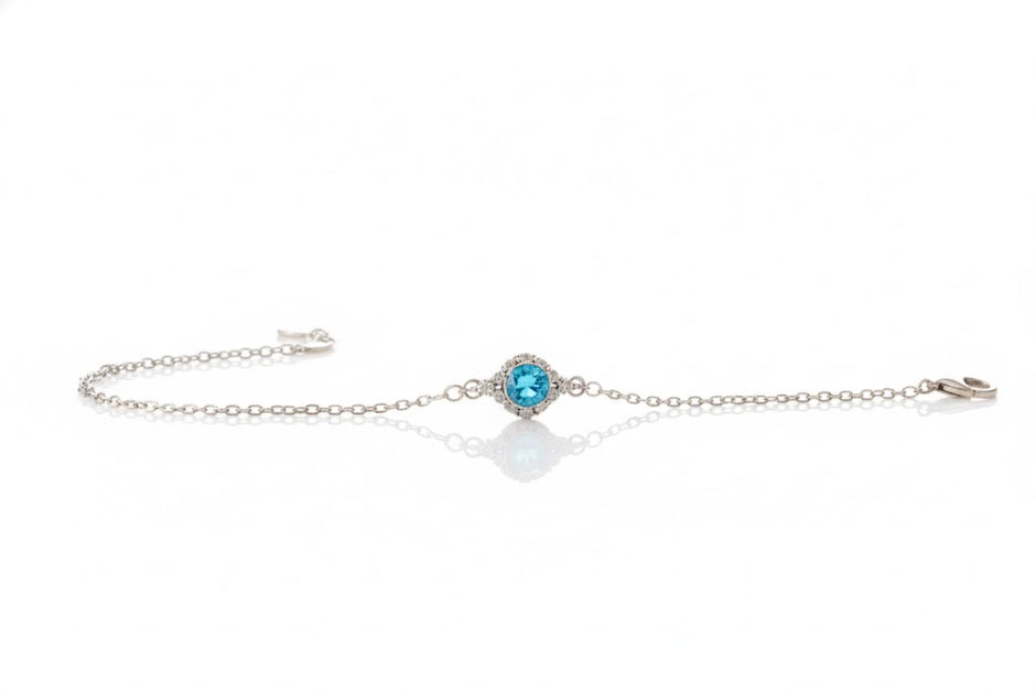 TOPARO Bracelet topaze rond argent