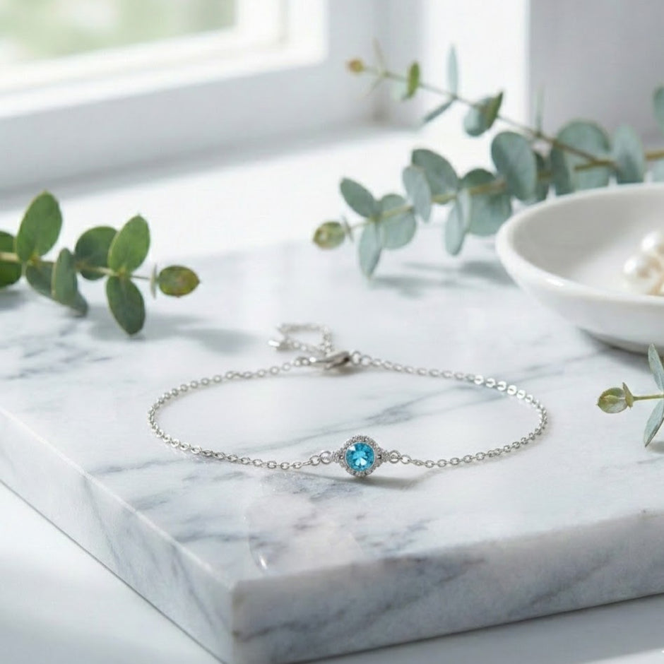 TOPARO Bracelet topaze rond argent