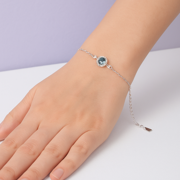 TOPARO Bracelet topaze rond argent