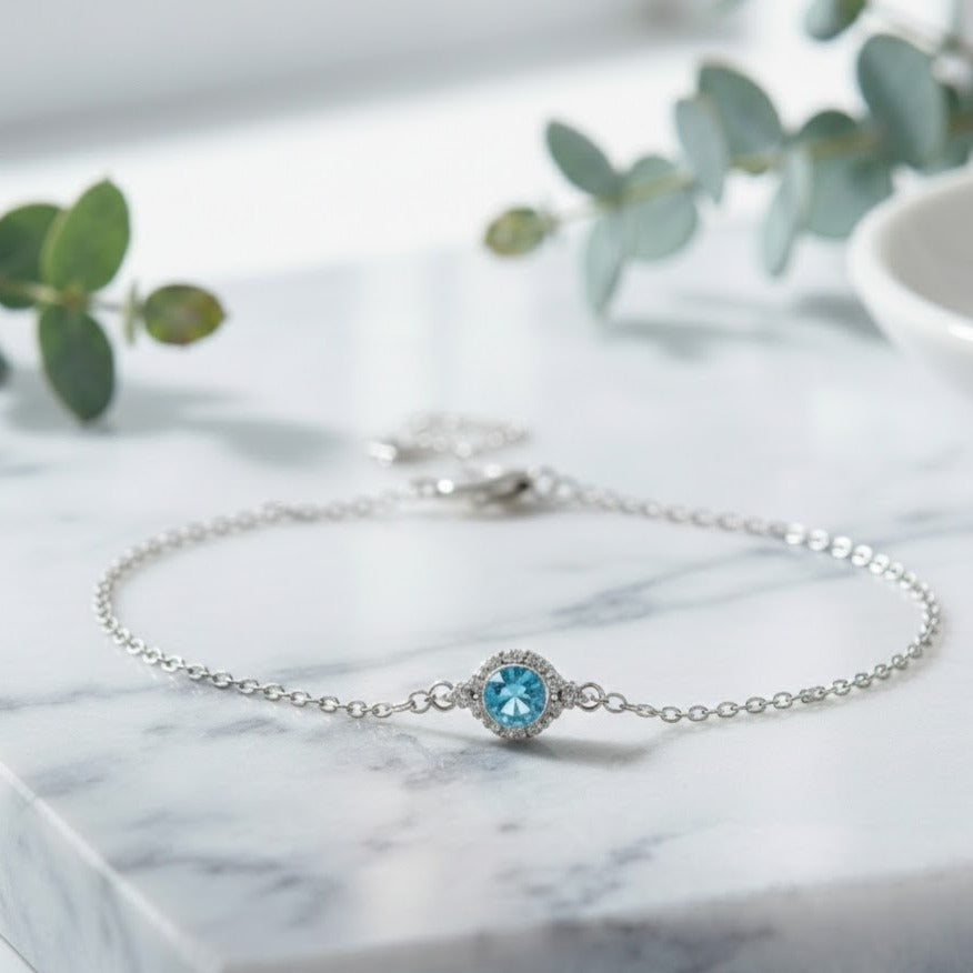 TOPARO Bracelet topaze rond argent