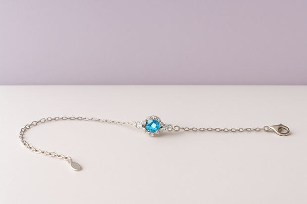 TOPARO Bracelet topaze rond argent