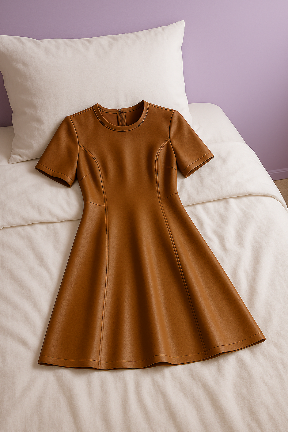 "TRAPAZIA" Robes camel similicuir NAF NAF