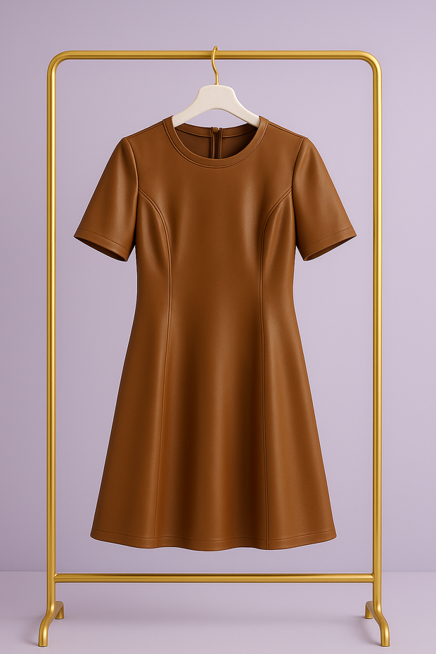 "TRAPAZIA" Robes camel similicuir NAF NAF