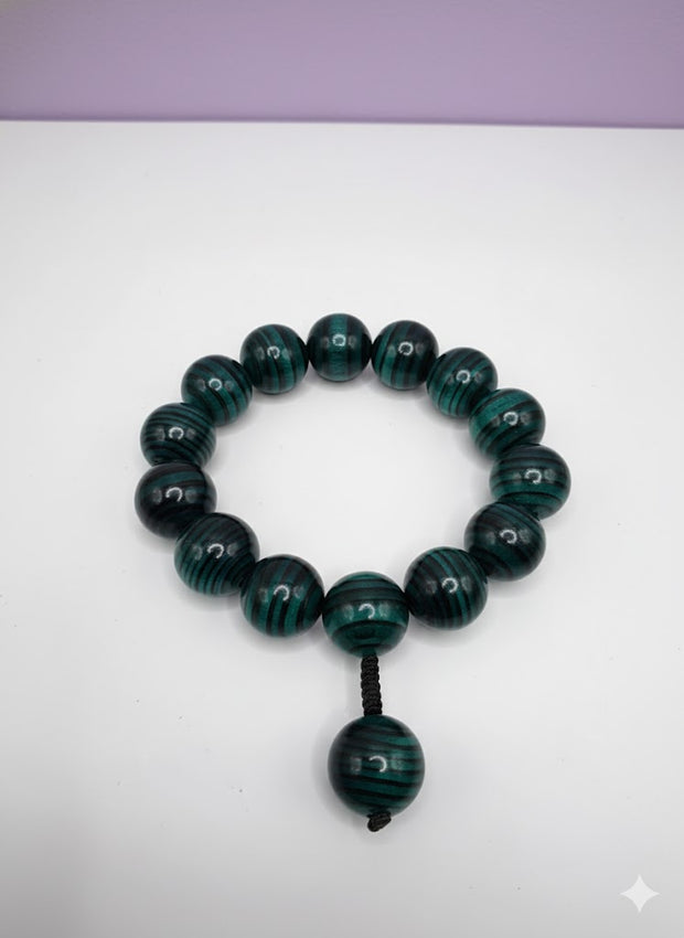 TURQO Bracelet en bois bleu turquoise