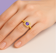 Tanzan Bague ajustable tanzanite en vermeil sertie de zircon