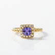 Tanzan Bague ajustable tanzanite en vermeil sertie de zircon