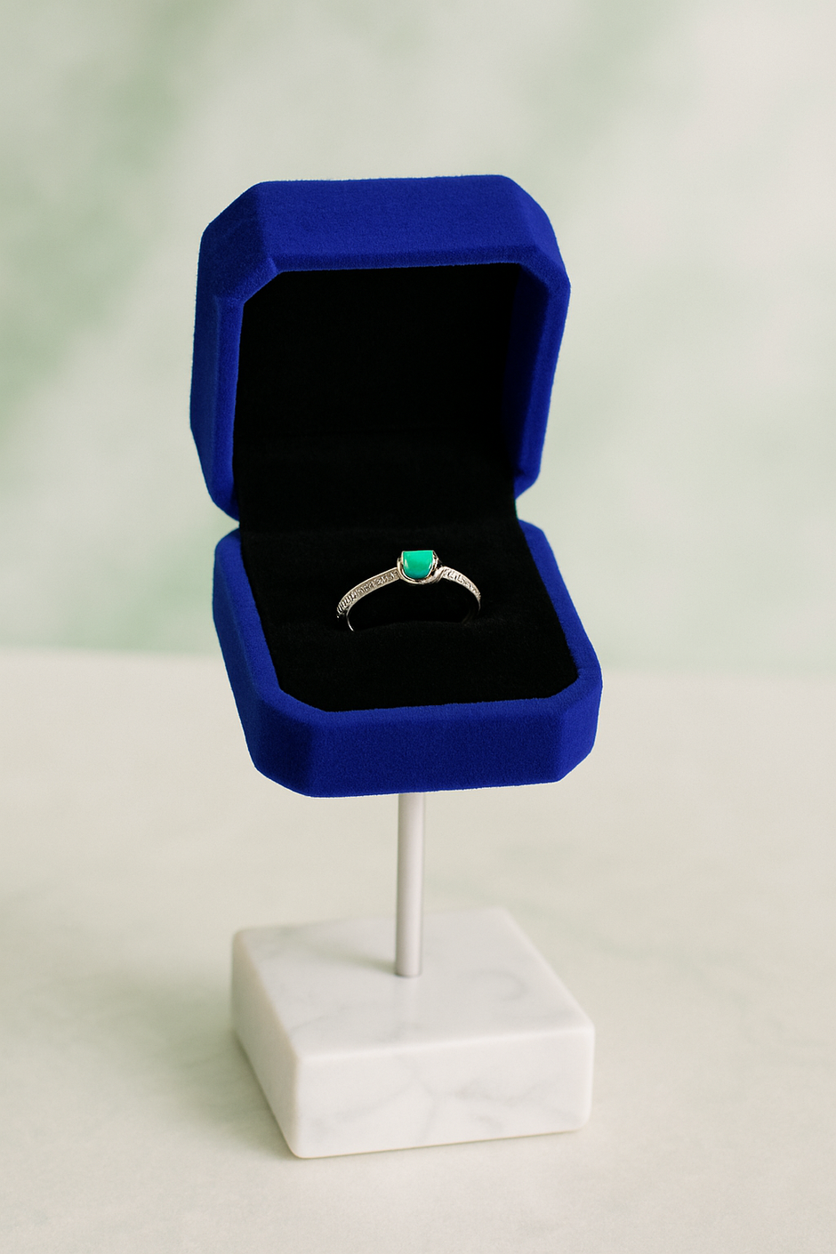 "VERDELINE" Bague avec pierre éméraude et ziconium