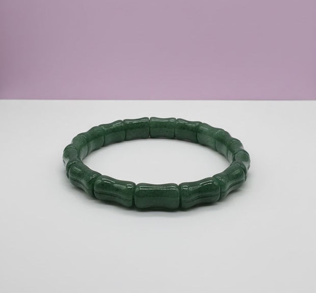 "VERTA" Bracelet jonc aventurine verte bambou