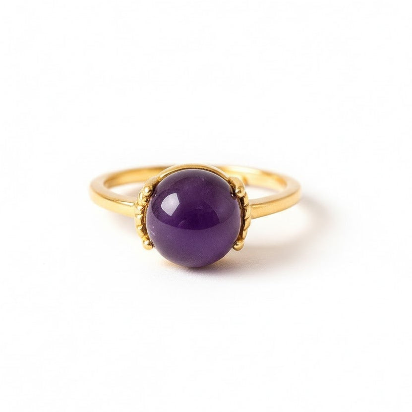 "VIOLETTA" Bague avec améthyste ronde en vermeil